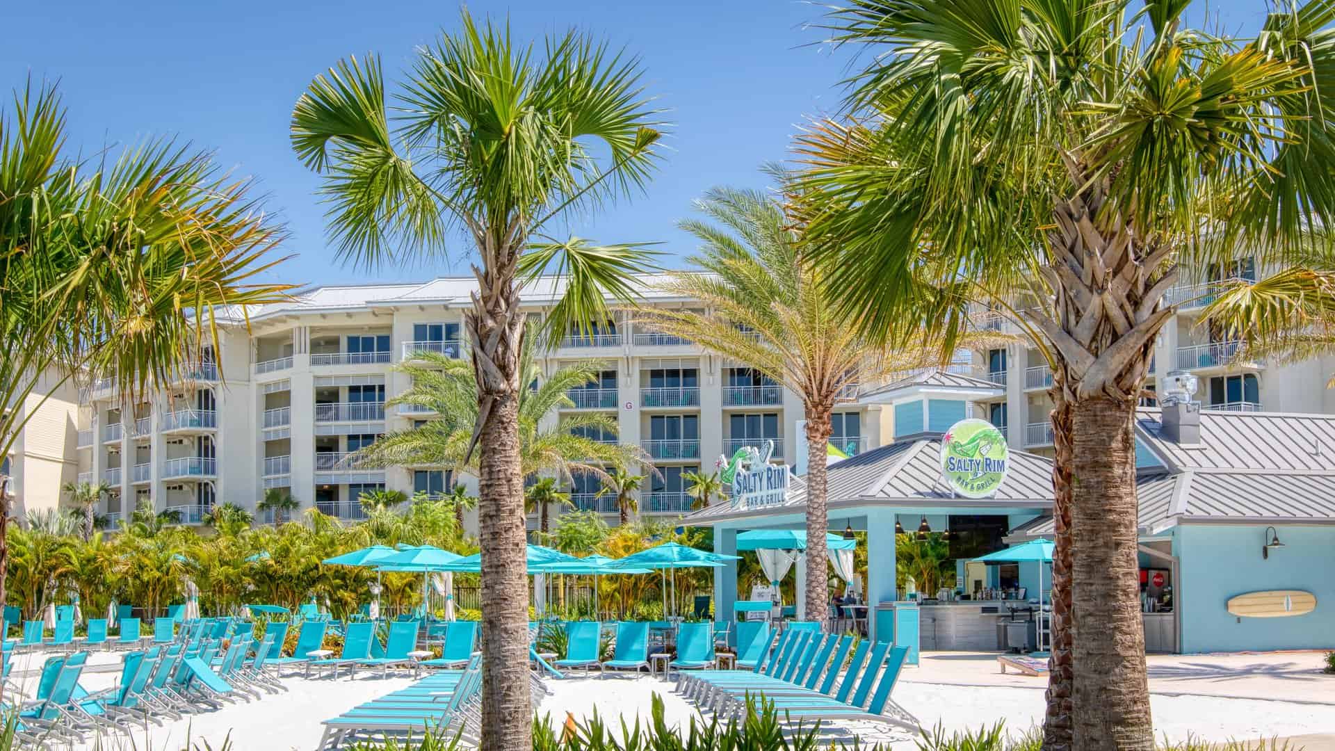 Salty Rim Bar & Grill at Margaritaville Resort Orlando’s poolside Fins Up Beach Club